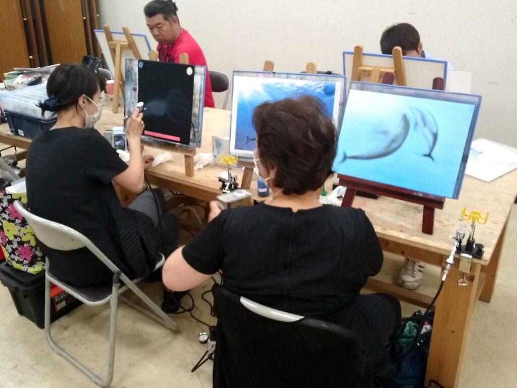エアブラシ教室にペイペイ使えます♪(σ≧▽≦)σ