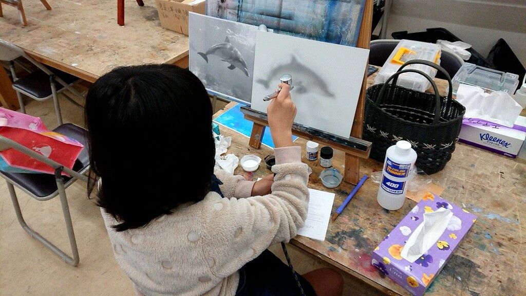 エアブラシ教室にペイペイ使えます♪(σ≧▽≦)σ